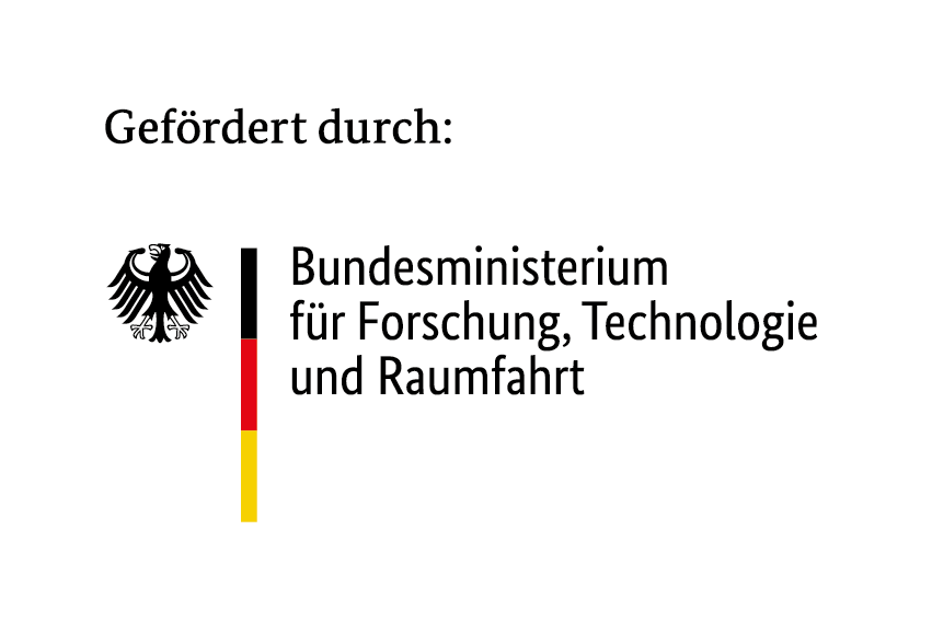 Logo "Gefördert durch: Bundesministeriums für Forschung, Technologie und Raumfahrt"
